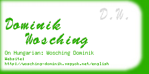 dominik wosching business card